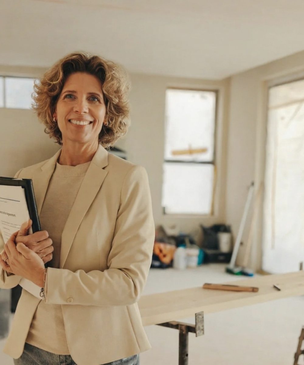 Saltire Construction project manager reviewing detailed renovation timeline and budget documents with homeowner in Ottawa